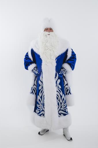 Костюм "Дед Мороз Уральский" (узор серебро)