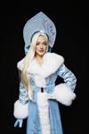 Костюм "Снегурочка Байкальская бархат голубой (узор серебро)"